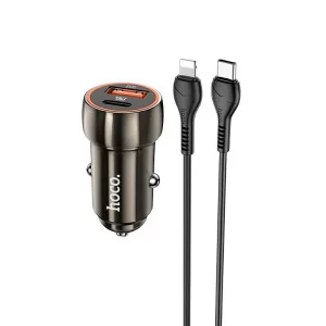 Авто зарядка Hoco Z46A Type-C to Lightning (PD20W+QC3.0) [Metal-Gray]
